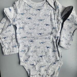 Carter's Gray and Blue Dog Pattern Bodysuit